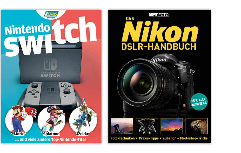 Bookazines Titel: Nintendo Switch, Nikon DSLR Handbuch